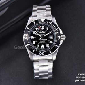 SuperOcean TF 44mm ceramica bianca quadrante nero indici numerici bracciale SS A2824