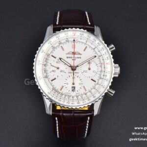 Navitimer B01 43mm BLSF White Dial Black Leather Strap A7750