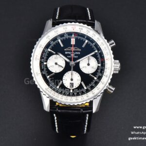Navitimer B01 43mm BLSF cadran noir compteur blanc bracelet cuir noir A7750