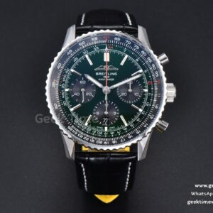 Navitimer B01 43mm BLSF cadran vert bracelet cuir noir A7750