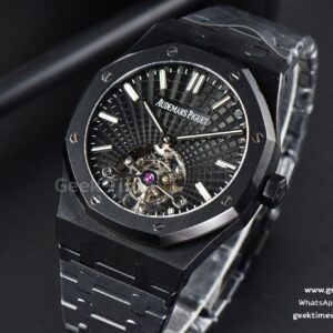 Royal Oak PVD Tourbillon 41mm R8F Black Sunburst Tapisserie Dial PVD Bracelet V2