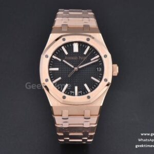 Royal Oak 15510 “50th Anniversary” APSF 41mm RG schwarzes Zifferblatt RG-Armband SA4302 Super Clone