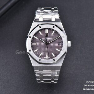 Royal Oak 15500 OMF 41mm graues strukturiertes Zifferblatt SS-Armband MIYOTA 9015 V2