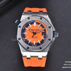 Royal Oak Offshore Diver 15710 Orange JF 42mm orangefarbenes Kautschukarmband A3120