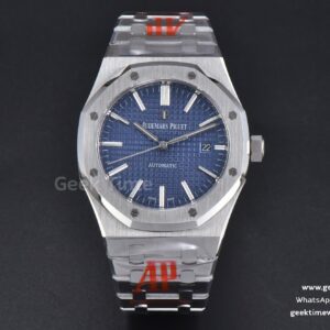 Royal Oak 15400 ORF 41mm blaues strukturiertes Zifferblatt SS-Armband A3120 Super Clone
