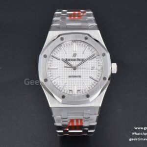 Royal Oak 15400 ORF 41mm weißes strukturiertes Zifferblatt SS-Armband A3120 Super Clone