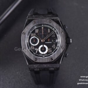 Royal Oak Offshore 2640IRO JF 44mm schwarz-silberfarbenes Zifferblatt Kautschukarmband A3126 V2