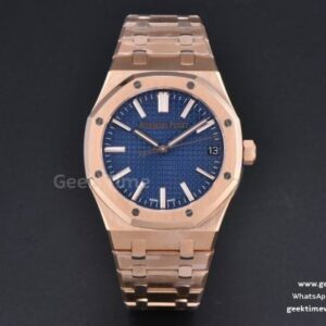 Royal Oak 15510 “50th Anniversary” APSF 41mm RG blaues Zifferblatt RG-Armband SA4302 Super Clone
