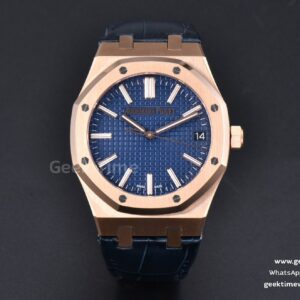 Royal Oak 15510 “50th Anniversary” APSF 41mm RG schwarzes Zifferblatt Lederarmband SA4302 Super Clone