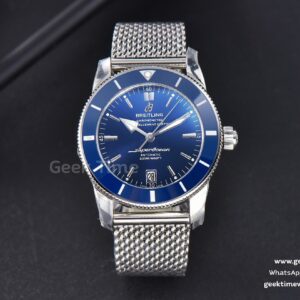 SuperOcean Heritage II GF 42mm blaues Zifferblatt blaue Lünette SS-Armband A2824