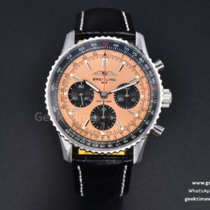 Navitimer B01 43mm BLSF RG Dial Black Subdial Black Leather Strap A7750