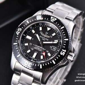 Superocean TF 44MM Black Ceramic Black Dial Stick Marker SS Bracelet A2824