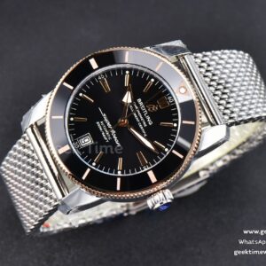 SuperOcean Heritage II GF 42MM RG Black Dial SS bracelet A2824
