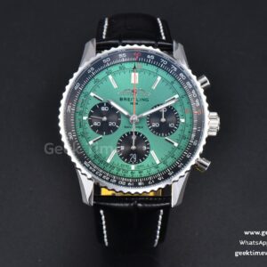 Navitimer B01 43mm BLSF cadran vert compteur noir bracelet cuir noir A7750
