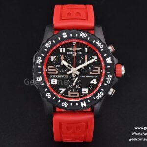 Endurance Pro 44mm OF cadran chronomètre rouge bracelet caoutchouc rouge Swiss Quartz