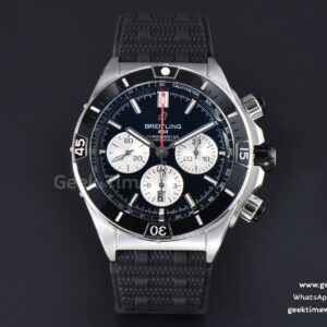 Chronomat B01 44mm BLSF lunette noire cadran noir compteur blanc bracelet caoutchouc 7750