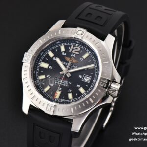 SuperOcean Heritage 42mm SS GF Black Ceramic Black Dial Rainbow Marker Mesh Bracelet A2824