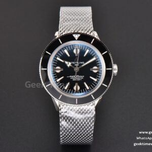 SuperOcean Heritage 42mm SS GF céramique noire cadran noir bracelet maille A2824