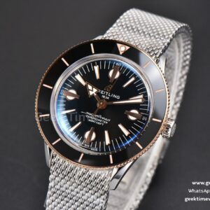 SuperOcean Heritage 42mm RG/SS GF Black Ceramic Black Dial Mesh Bracelet A2824