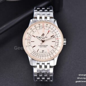 Navitimer TF 41mm RG White Dial White Bezel SS Bracelet A2824