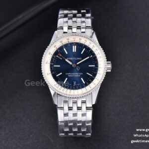 Navitimer TF 38mm SS Blue Dial White Bezel SS Bracelet A2824