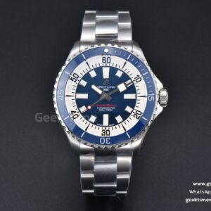 SuperOcean 44mm TF Blue Bezel Blue/White Dial SS Bracelet A2824