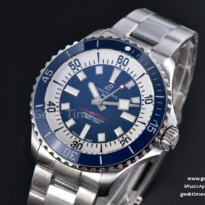 SuperOcean 44mm TF Blue Bezel Blue/White Dial SS Bracelet A2824