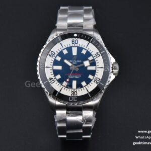 SuperOcean 44mm TF Black Bezel Blue/White Dial SS Bracelet A2824