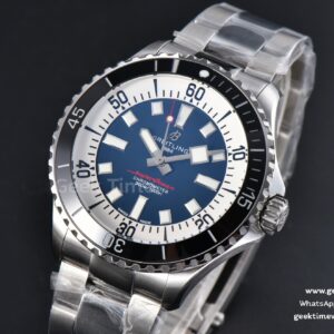 SuperOcean 44mm TF Black Bezel Blue/White Dial SS Bracelet A2824