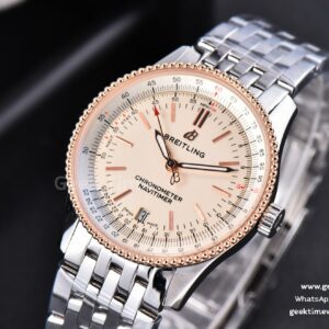 Navitimer TF 38MM RG White Dial White Bezel SS Bracelet A2824