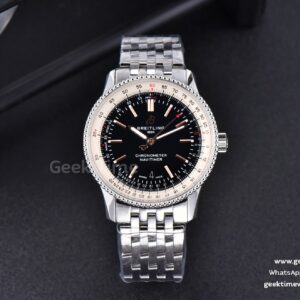Navitimer TF 41mm SS Black Dial White Bezel SS Bracelet A2824