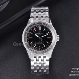 Navitimer TF 38mm SS Black Dial Gray Bezel SS Bracelet A2824