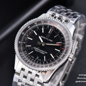 Navitimer TF 38MM SS Black Dial Gray Bezel SS Bracelet A2824