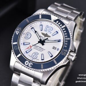Superocean Automatic TF 44MM White Dial Blue Bezel SS Bracelet A2824