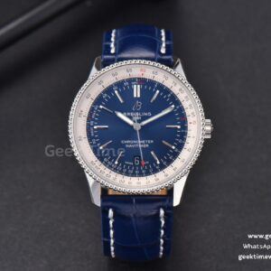 Navitimer V7F 41mm Blue Dial Blue Leather Strap A2824