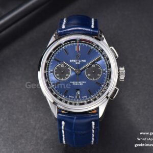 Premier B01 Chrono GF 42mm Blue Dial Blue Leather Strap A7750