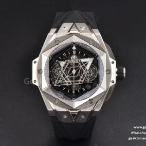 Big Bang Sang Bleu II Chrono Ti 45mm BBF Black Skeleton Dial Black Rubber Strap HUB1240