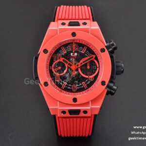 Big Bang Unico Red Magic 44mm ZF cerámica esfera esqueleto correa de caucho roja A1280