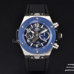 Big Bang Unico 45mm BBF Blue Ceramic Skeleton Dial Black Rubber Strap A1280