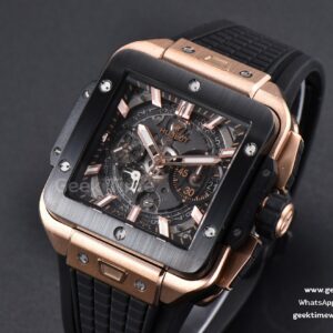 Square Bang Unico 42mm BBF RG Ceramic Skeleton Dial Rubber Strap A1280