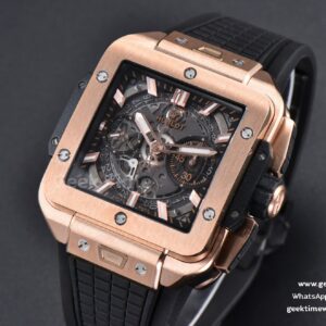 Square Bang Unico 42mm BBF RG Skeleton Dial Rubber Strap A1280
