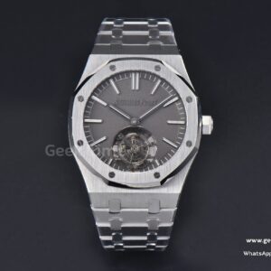 Royal Oak Tourbillon 41mm R8F SS graues glattes Zifferblatt SS-Armband Flying Tourb V2