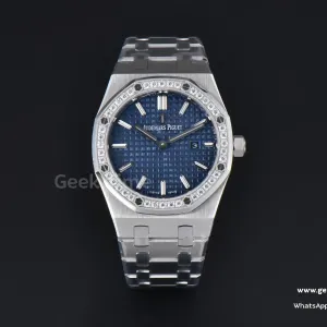 Royal Oak Ladies 67651ST 33mm ZF SS quadrante blu con diamanti bracciale SS Quartz