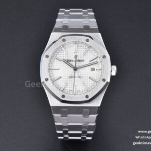 Royal Oak 15400 41mm IPF weißes strukturiertes Zifferblatt SS-Armband SA3120
