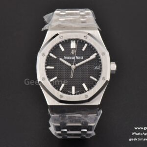 Royal Oak 15500 41mm ZF Black Textured Dial SS Bracelet A4302 Super Clone