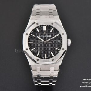 Royal Oak 15500 41mm APSF schwarzes strukturiertes Zifferblatt SS-Armband A4302