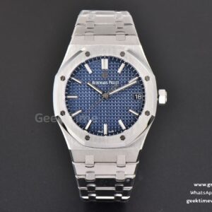 Royal Oak 15500 41mm APSF blaues strukturiertes Zifferblatt SS-Armband A4302