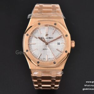 Royal Oak 15400 41mm RG ZF weißes strukturiertes Zifferblatt RG-Armband SA3120 Super Clone