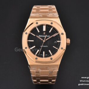 Royal Oak 15400 41mm RG ZF schwarzes strukturiertes Zifferblatt RG-Armband SA3120 Super Clone