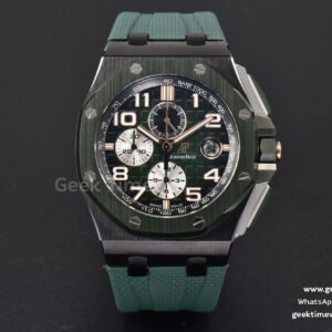 Royal Oak Offshore 26405 44mm RSF grünes Zifferblatt silberfarbenes Hilfszifferblatt grünes Kautschukarmband A3126